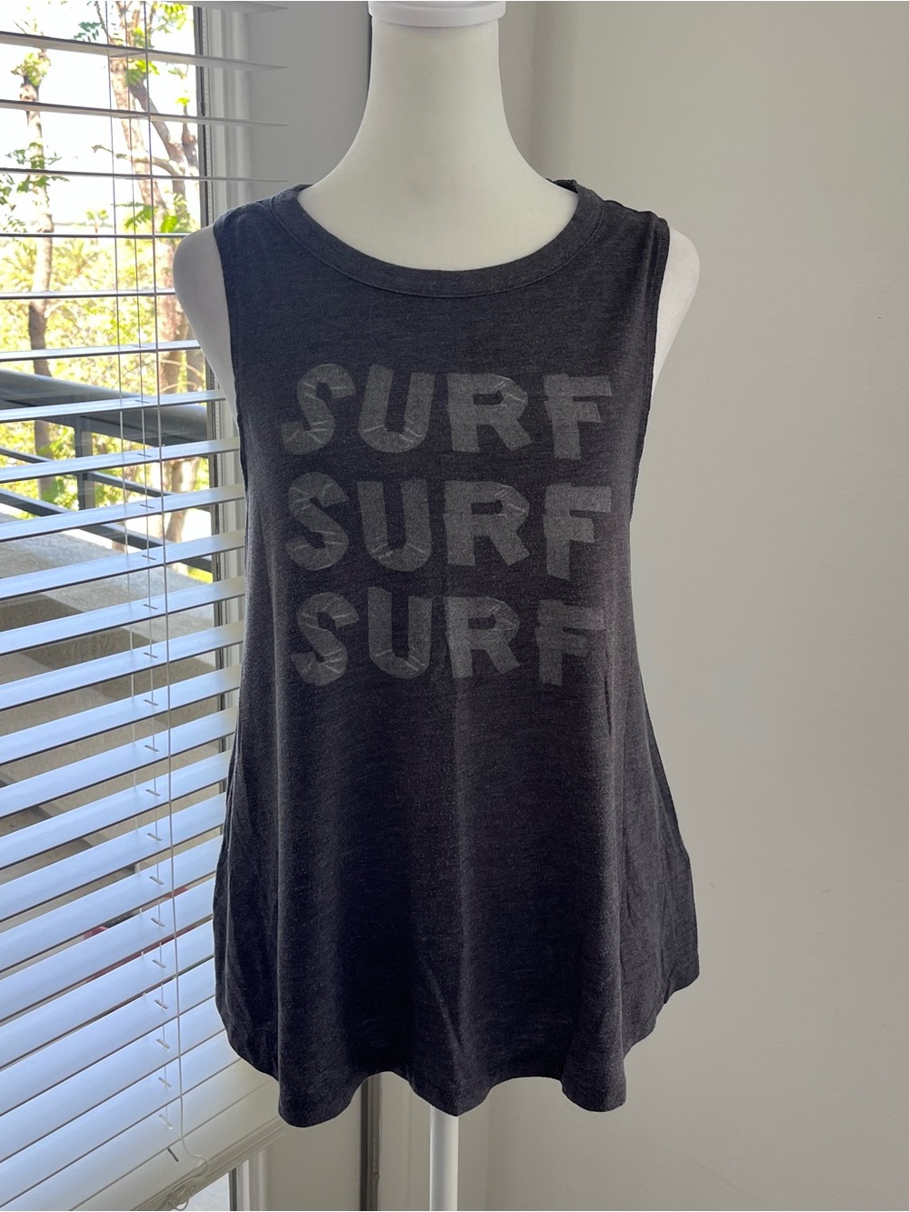 Roxy Black Graphic 'SURF' Tank Top